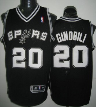 San Antonio Spurs #20 Manu Ginobili Black Swingman Jersey - Zenithce