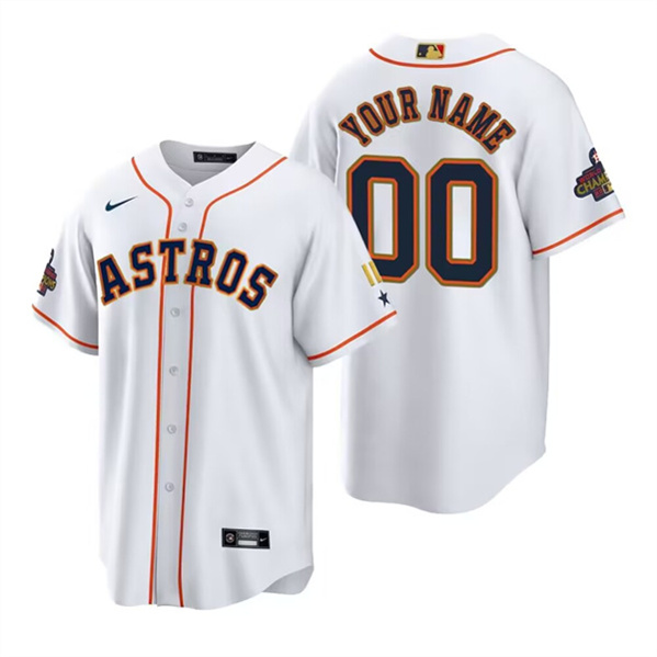 Houston Astros Customized Custom White Gold 2022 World Series Champions Stitched Baseball Jersey - Zenithce