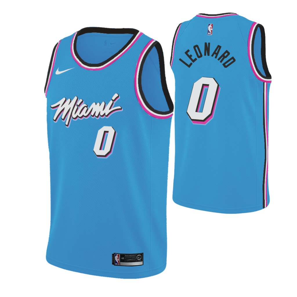 Heat #0 Meyers Leonard 2019-20 Blue Miami City Edition Jersey - Zenithce