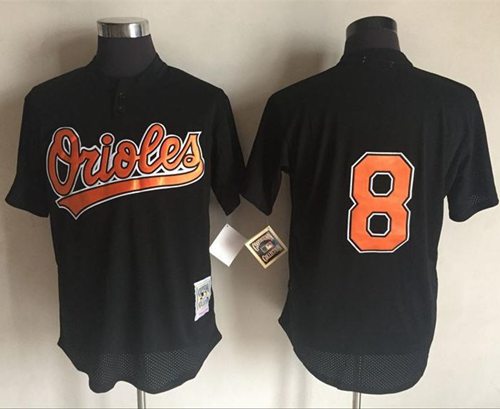 Mitchell And Ness 1997 Orioles #8 Cal Ripken Black Throwback Stitched Jersey - Zenithce