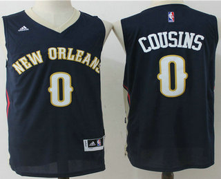 New Orleans Pelicans #0 DeMarcus Cousins Navy Blue Stitched Revolution 30 Swingman Jersey - Zenithce