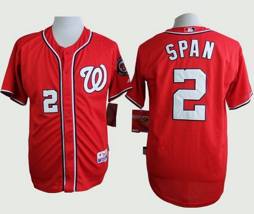 Nationals #2 Denard Span Red Cool Base Stitched Jersey - Zenithce