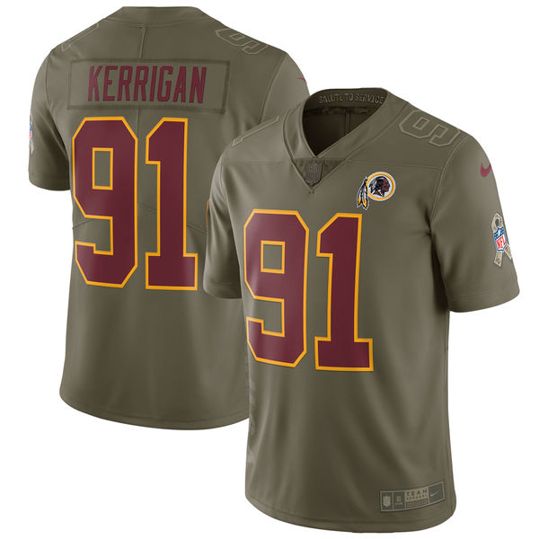 Washington Redskins #91 Ryan Kerrigan Olive Salute To Service Limited Stitched Nike Jersey - Zenithce