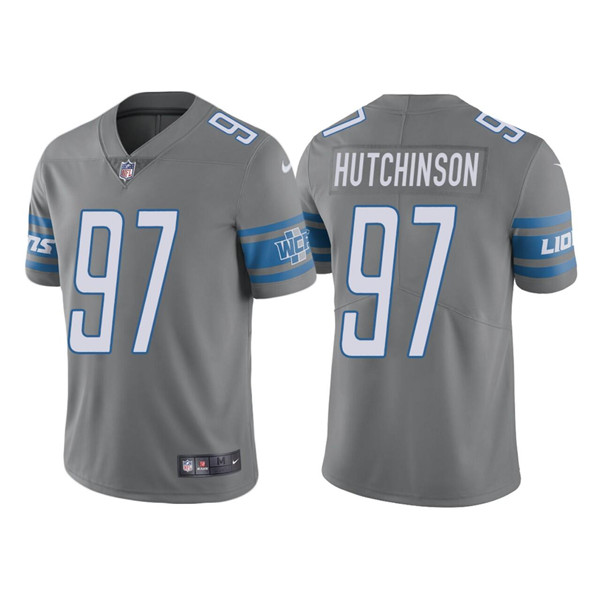 Detroit Lions #97 Aidan Hutchinson Gray Vapor Untouchable Limited Stitched Jersey - Zenithce