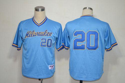 Brewers #20 Jonathan Lucroy Blue 1982 Turn Back The Clock Stitched Jersey - Zenithce