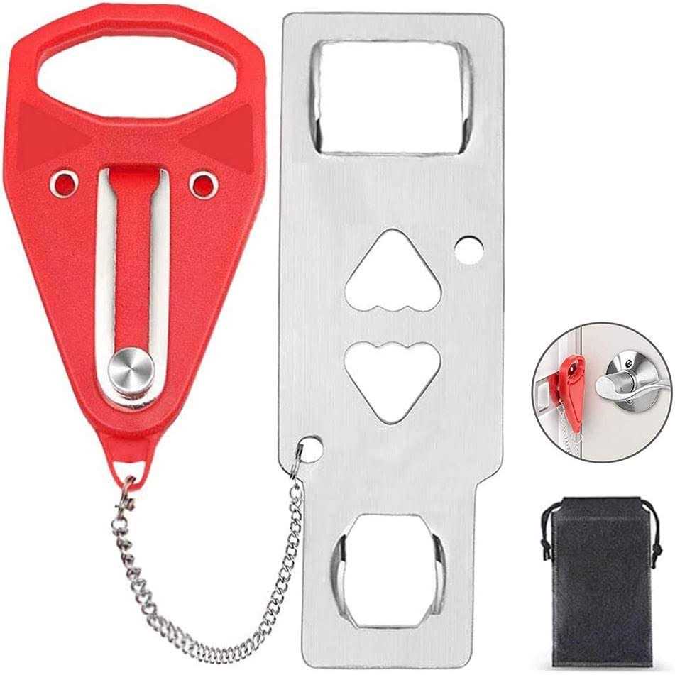 Portable Door Jammer for Travel Safety Anti-Slip Door Lock Stopper Security Device - Zenithce
