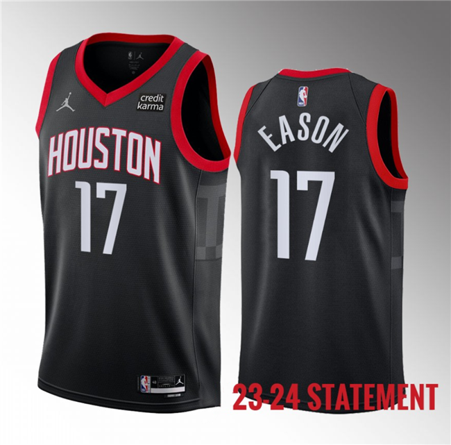 Houston Rockets #17 Tari Eason Black 2023 Statement Edition Stitched Jersey - Zenithce