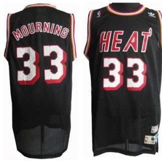 Miami Heat #33 Alonzo Mourning Black Swingman Throwback Jersey - Zenithce