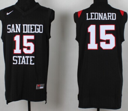 San Diego State University #15 Kawhi Leonard Black Jersey - Zenithce