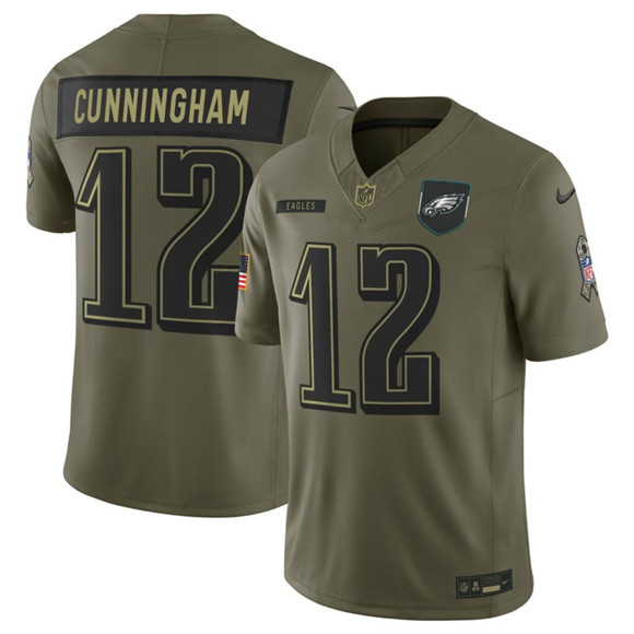 Philadelphia Eagles #12 Randall Cunningham Olive 2025 Salute to Service Limited Stitched Jersey - Zenithce