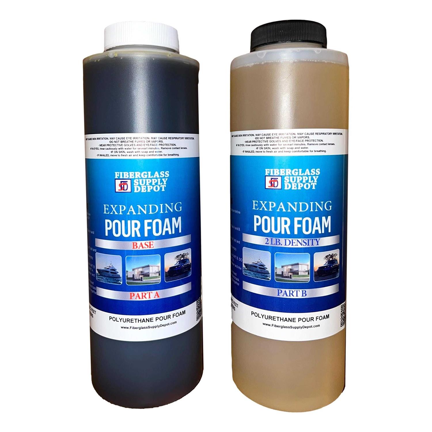 Fiberglass Supply Depot Inc. Density Expanding Pour Foam, 2 Part Polyurethane Closed Cell Liquid Foam for Boat and Dock Flotation - Zenithce