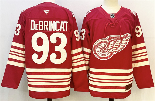 Detroit Red Wings #93 Alex DeBrincat Red 2025-26 Centennial Premium Stitched Jersey - Zenithce