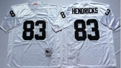 Mitchell And Ness Raiders #83 Ted Hendricks White Throwback Stitched Jersey - Zenithce