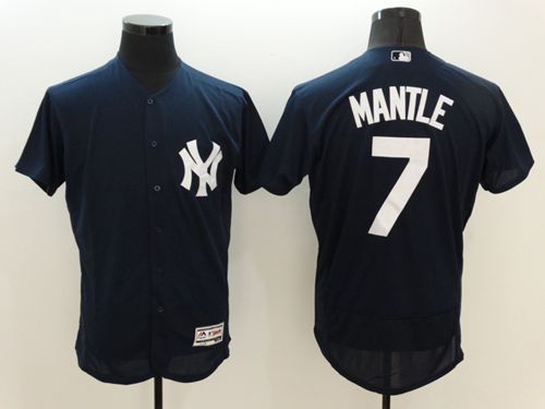 Yankees #7 Mickey Mantle Navy Blue Flexbase Authentic Collection Stitched Jersey - Zenithce