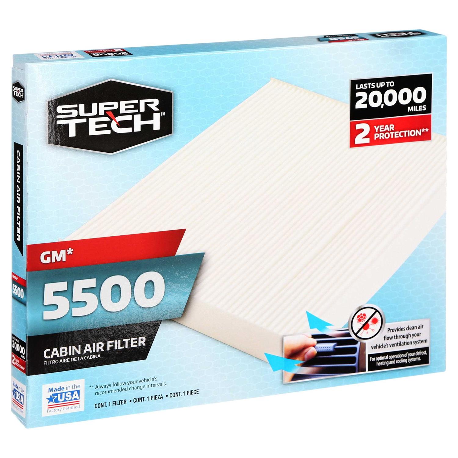 Supertech Cabin Air Filter 5005 Replacement Air/Dust Filter for Chrysler Fits select - Zenithce