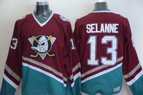 Ducks #13 Teemu Selanne Red CCM Throwback Stitched Jersey - Zenithce