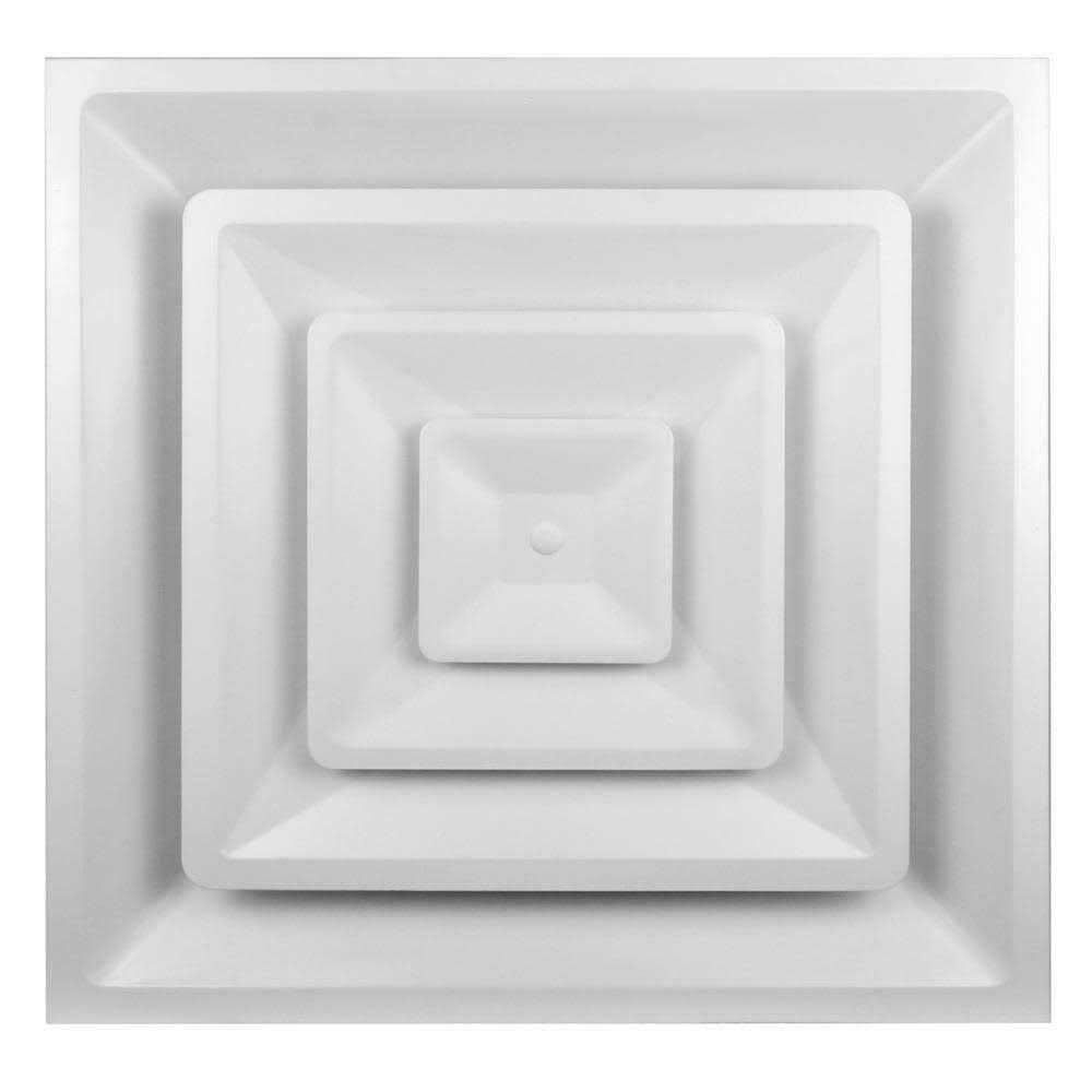 Venti Air 24 in. x 24 in. T-Bar Drop Ceiling Lay-in Supply Diffuser with Round Collar/Neck and R6 Insulation - Zenithce