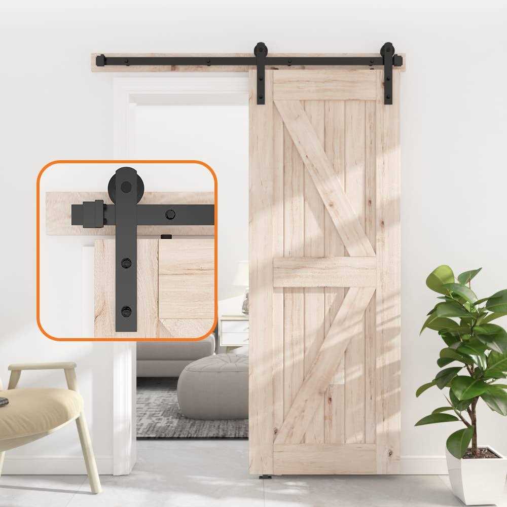 SKYSEN Single Sliding Barn Door Hardware kit, Barn Door Track, 1/4” Thick Material - Zenithce