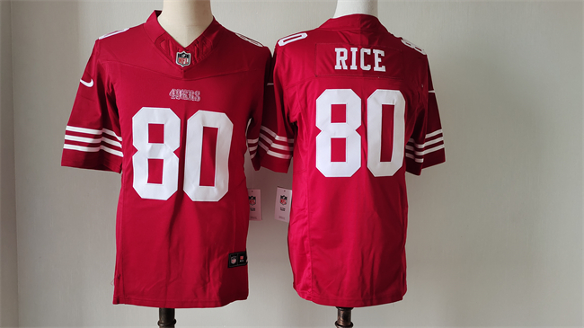 San Francisco 49ers #80 Jerry Rice Red 2023 F.U.S.E. Vapor Untouchable Limited Stitched Jersey - Zenithce