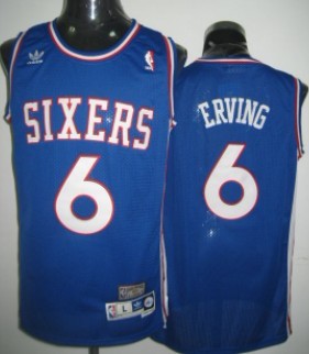 Philadelphia 76ers #6 Julius Erving Blue Swingman Throwback Jersey - Zenithce