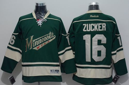 Wild #16 Jason Zucker Green Stitched Jersey - Zenithce