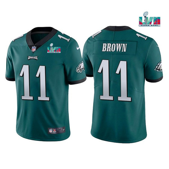Philadelphia Eagles #11 A. J. Brown Green Super Bowl LVII Patch Vapor Untouchable Limited Stitched Jersey - Zenithce