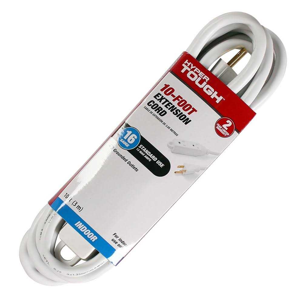 Hyper Tough 16awg 3 Prong Black Outdoor Single Outlet Extension Cord - Zenithce