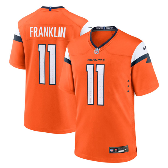 Denver Broncos #11 Troy Franklin Orange 2025 Alternate Stitched Game Jersey - Zenithce