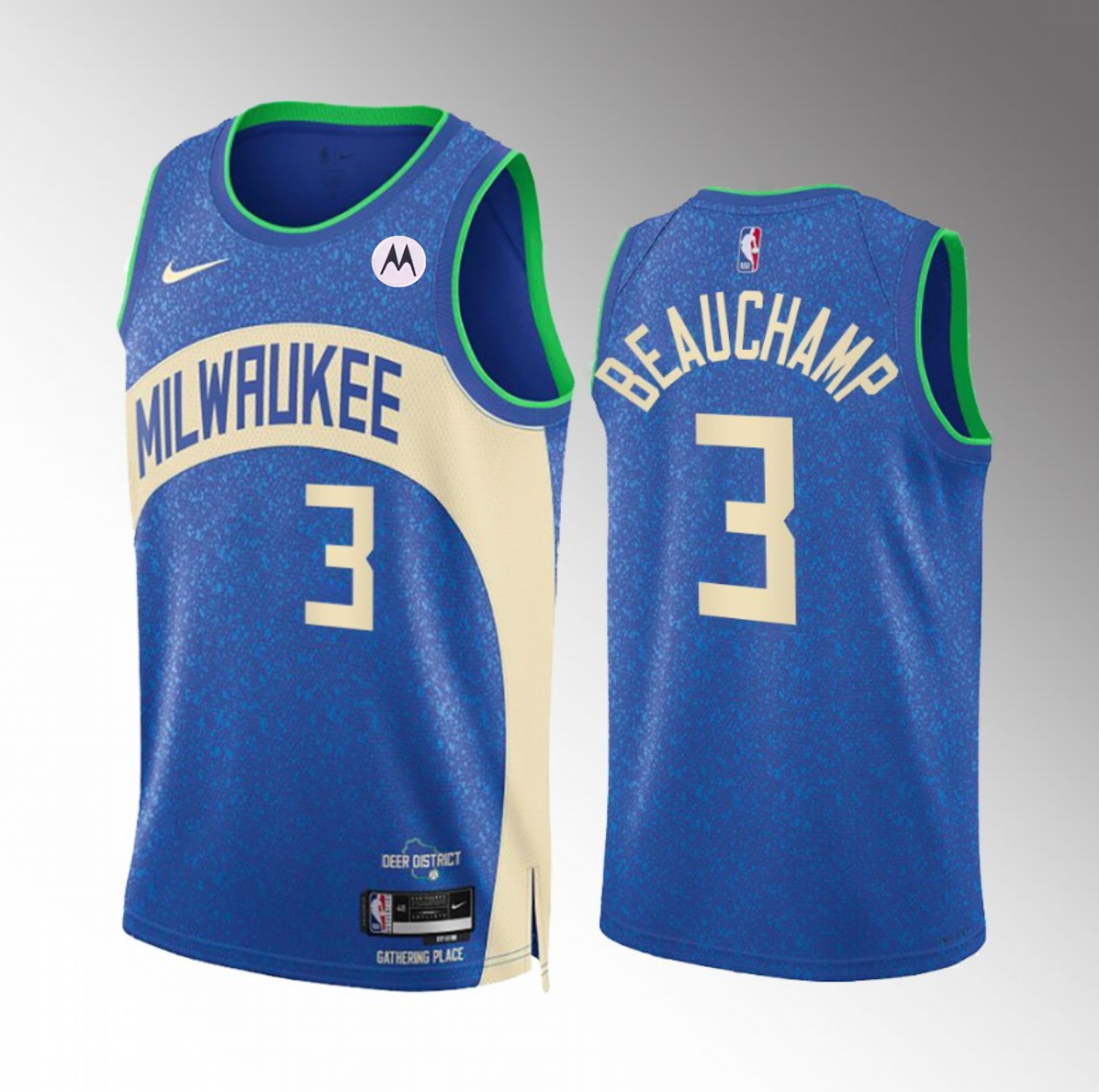 Milwaukee Bucks #3 MarJon Beauchamp Blue 2023-24 City Edition Stitched Jersey - Zenithce