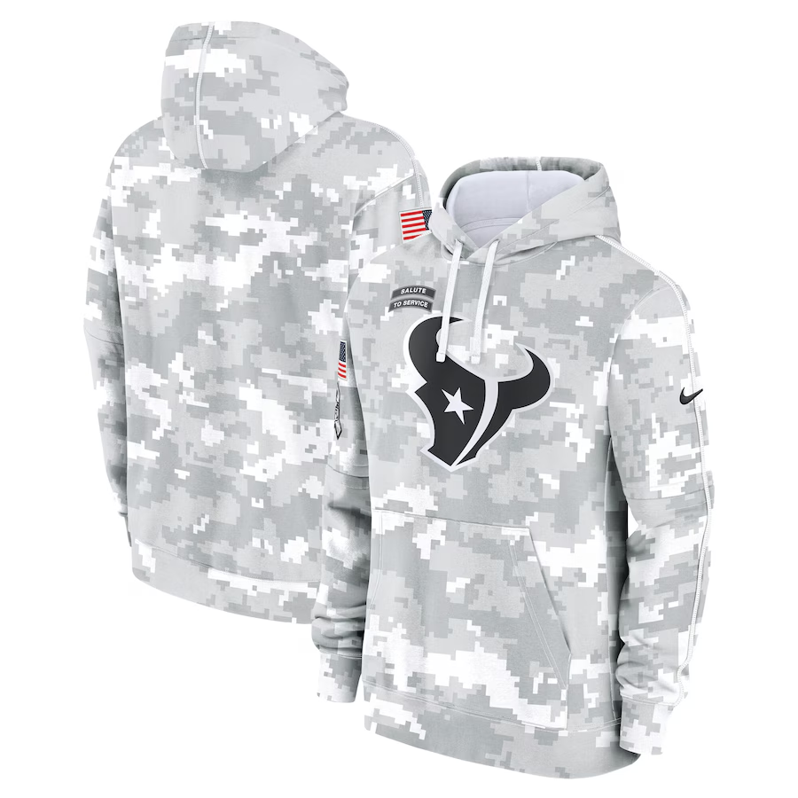 Houston Texans 2024 Arctic Camo Salute To Service Club Fleece Pullover Hoodie - Zenithce
