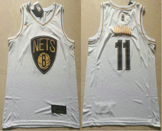 Brooklyn Nets #11 Kyrie Irving White Golden Swingman Stitched Jersey - Zenithce