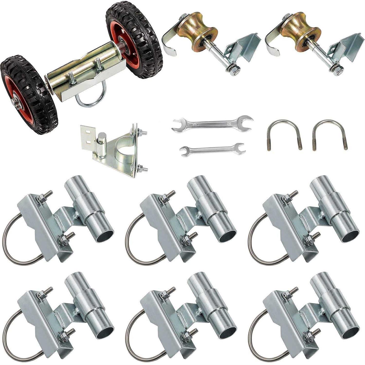 VEVOR Chain Link Rolling Gate Kit Galvanized Steel Rolling Fence 6 Universal Track Bracket Chain Link Rolling Gate Hardware Kit 2 Solid Rubber YDMHSTJL3CIQXX1IWV0 - Zenithce