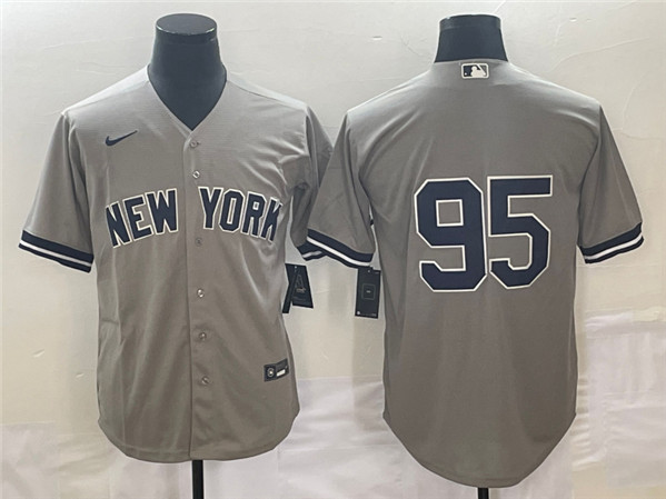New York Yankees #95 Oswaldo Cabrera Gray Cool Base Stitched Jersey - Zenithce
