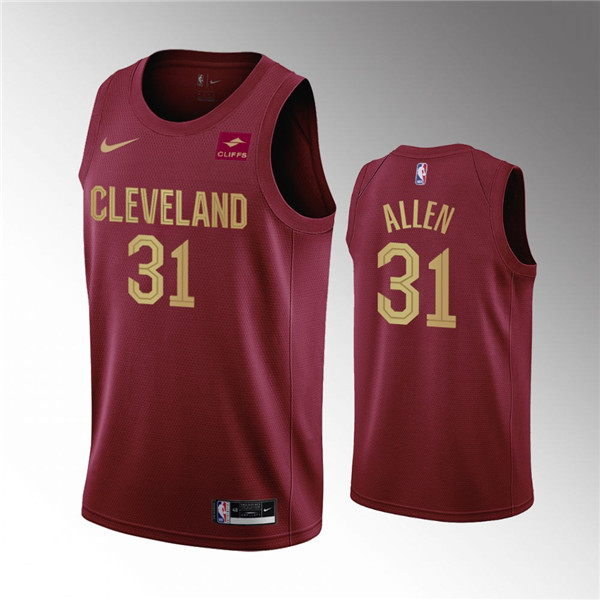 Cleveland Cavaliers #31 Jarrett Allen Wine Icon Edition Stitched Jersey - Zenithce