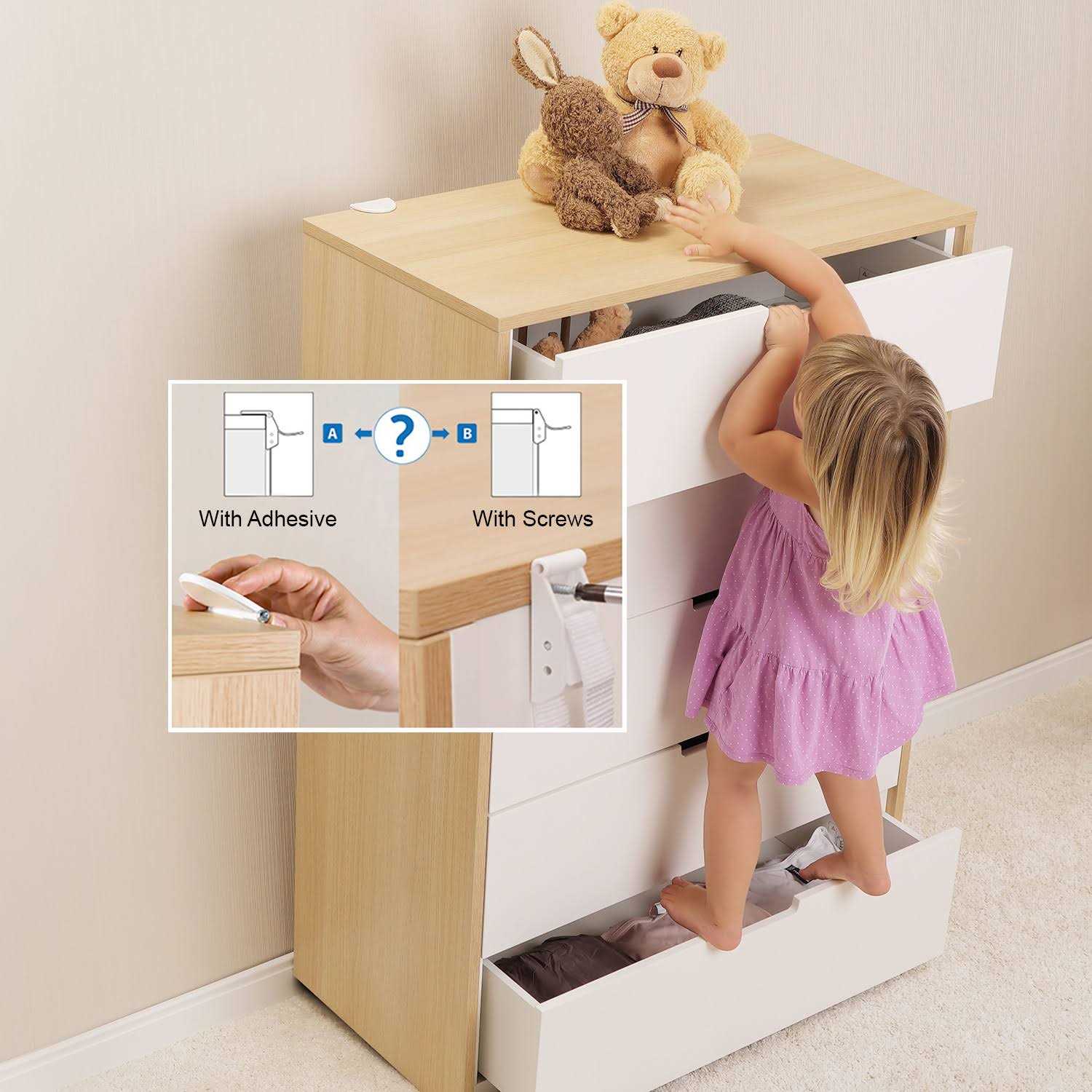 Qdos Zero-Screw Furniture Anti-Tip Kit - Zenithce