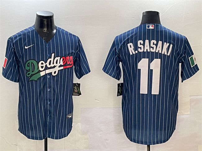 Los Angeles Dodgers #11 Roki Sasaki Navy Mexico Cool Base Stitched Jersey - Zenithce