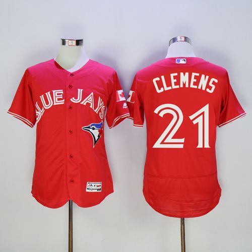 Blue Jays #21 Roger Clemens Red Flexbase Authentic Collection Canada Day Stitched Jersey - Zenithce