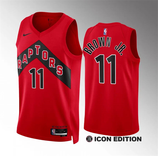 Toronto Raptors #11 Bruce Brown Jr Red Icon Edition Stitched Jersey - Zenithce