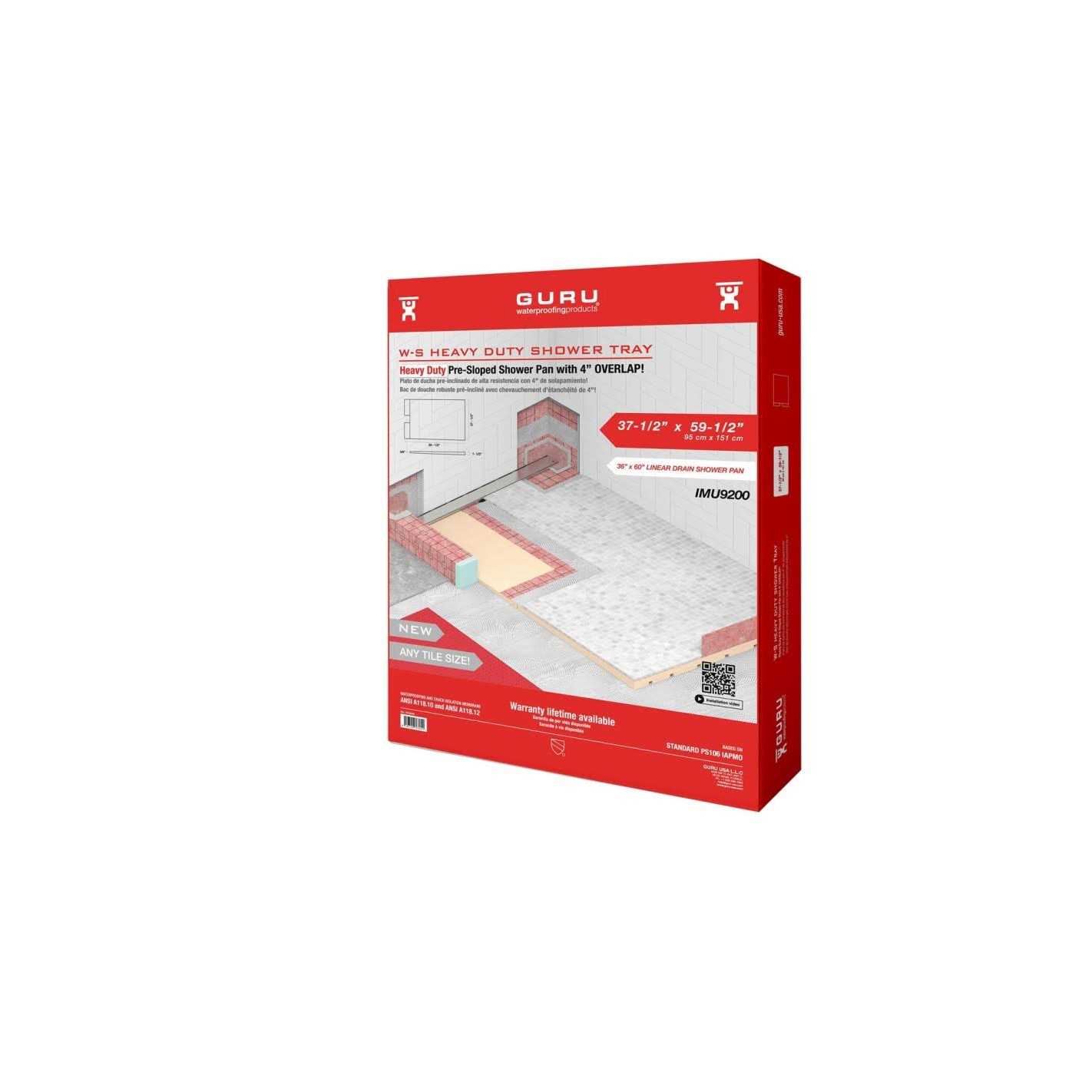Guru Waterproofing Products Water-stop Heavy Duty Presloped Off-Center Shower Tray - Zenithce