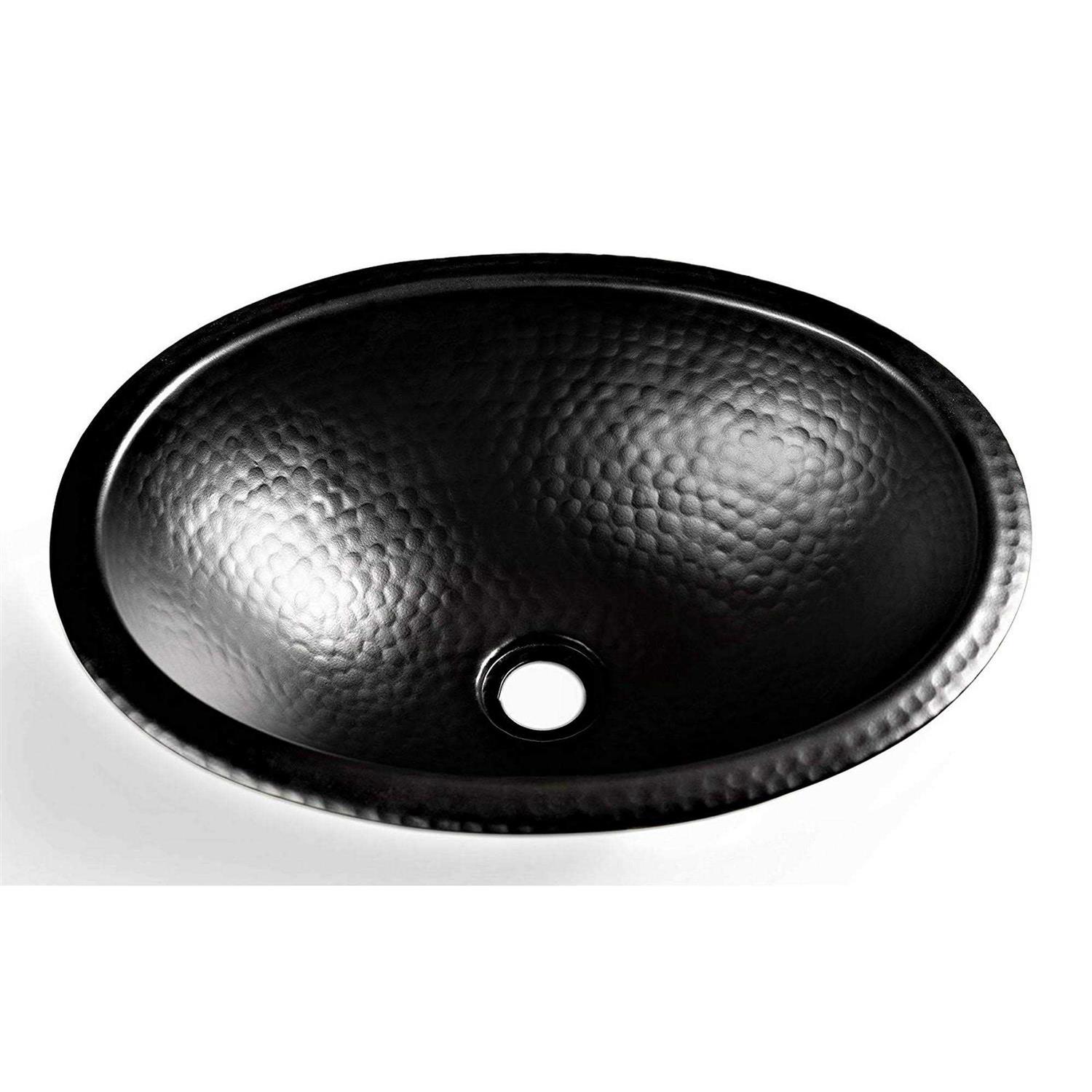 Monarch Abode 17 in. Hand Hammered Oval Drop-in Bathroom Sink in Pure Copper - Zenithce