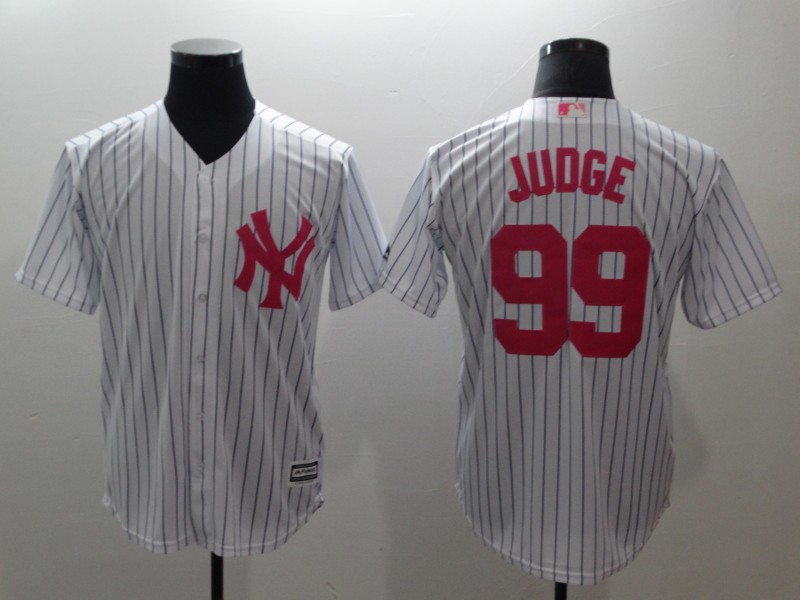 New York Yankees #99 Aaron Judge White Pink Cool Base Stitched Jersey - Zenithce