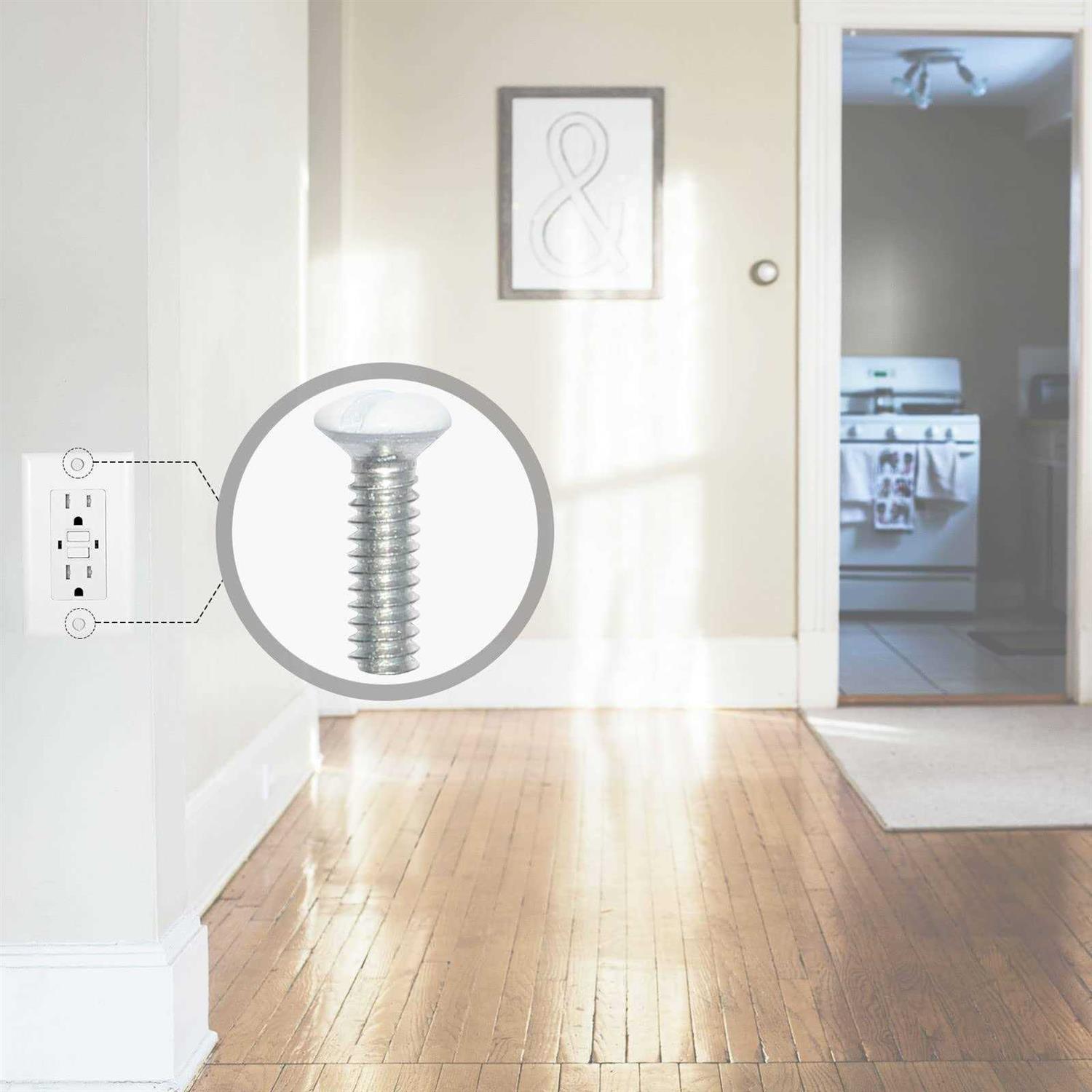 Wall Plate Screws 100 pcs White Outlet Screws Long 6-32 Thread Light Electrical Cover Panel Switch Plate Screws - Zenithce