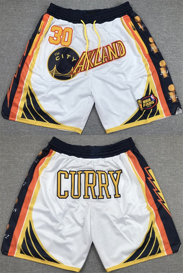 Golden State Warriors #30 Stephen Curry White Shorts(Run Small) - Zenithce
