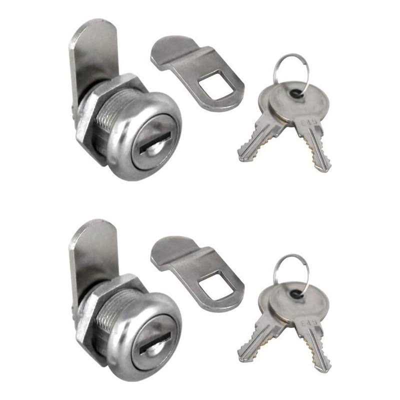 NIANNIAN 2 pack toolbox lock 5/8 tubular cam replacement lock hook cam keyed alike with 4 keys - Zenithce