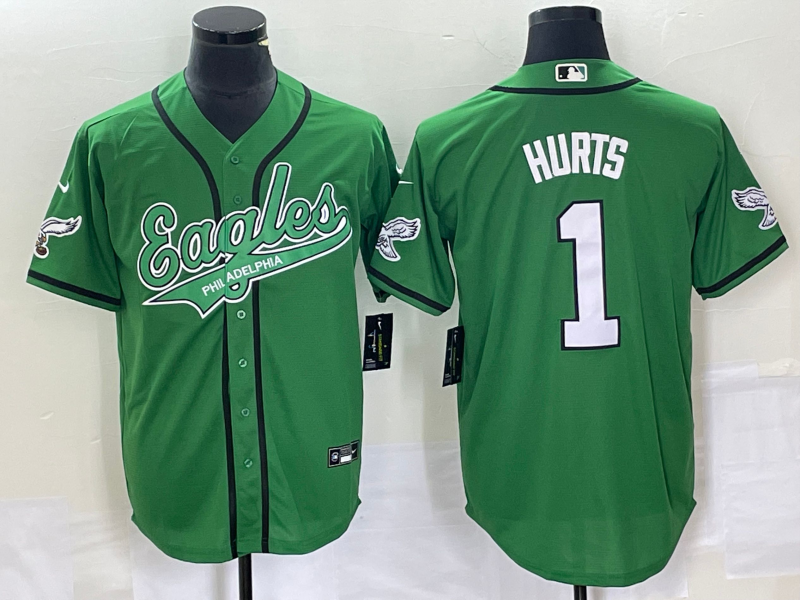 Philadelphia Eagles #1 Jalen Hurts Green Cool Base Stitched Jersey - Zenithce