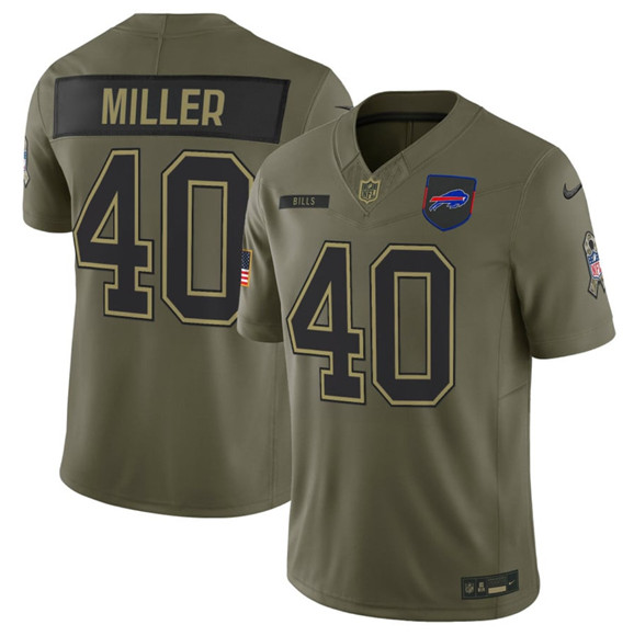 Buffalo Bills #40 Von Miller Olive 2025 Salute to Service Limited Stitched Jersey - Zenithce