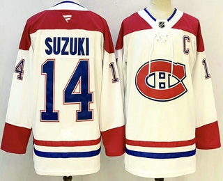 Montreal Canadiens #14 Nick Suzuki White Authentic Jersey - Zenithce