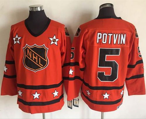 Islanders #5 Denis Potvin Orange All Star CCM Throwback Stitched Jersey - Zenithce