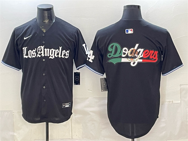 Los Angeles Dodgers Team Big Logo Black 'Gothic Edition' Vapor Premier Limited Stitched Jersey - Zenithce