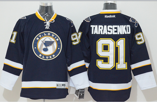 Blues #91 Vladimir Tarasenko Dark Blue Third Stitched Jersey - Zenithce